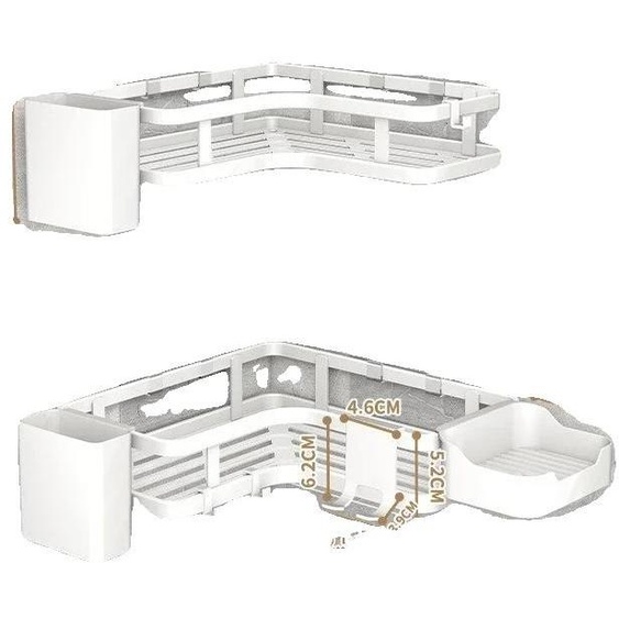 Étagère dangle, acier inoxydable, modèle double, blanc-C