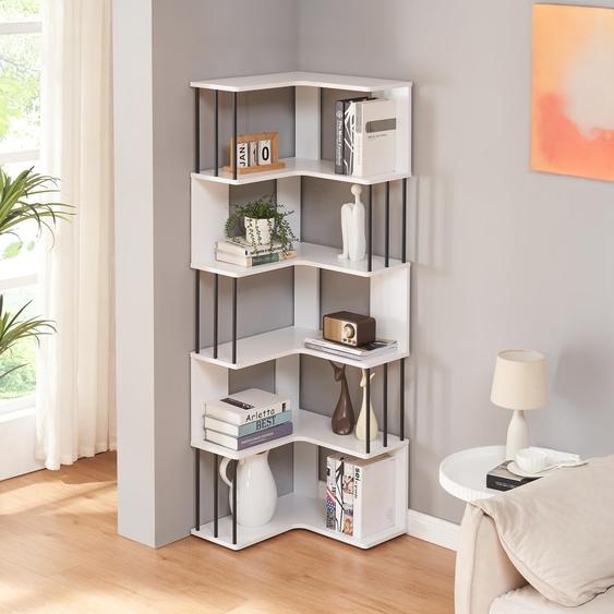 Étagère dangle Afrel 160 x 54 x 54 cm Étagère sur pied avec 5 niveaux Blanc