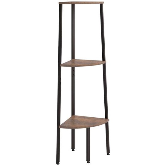 Étagère dangle avec 3 étagères brun foncé et noir 45,5x31,5x120 cm