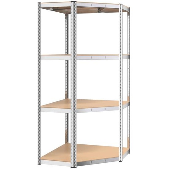 Étagère dangle avec 4 étagères Argenté Acier & bois composite