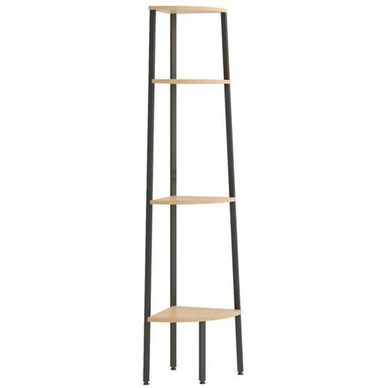 Étagère dangle avec 4 étagères brun clair et noir 45,5x31,5x150 cm