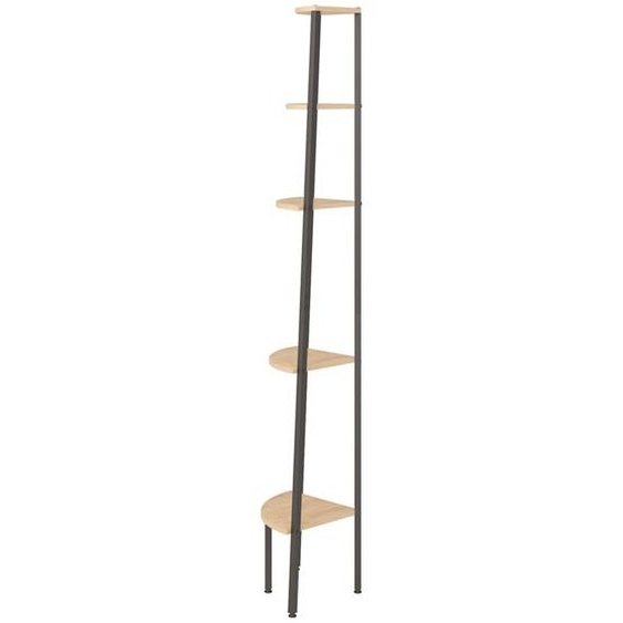 Étagère dangle avec 5 étagères brun clair et noir 45,5x31,5x180 cm