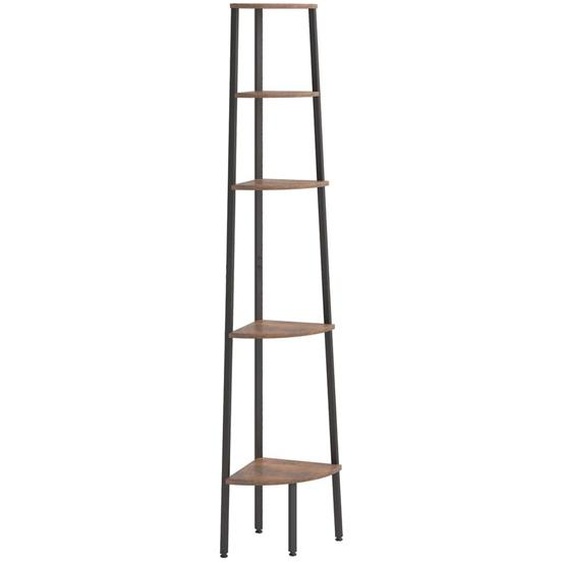 Étagère dangle avec 5 étagères brun foncé et noir 45,5x31,5x180 cm