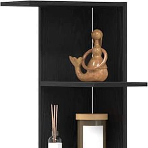 Étagère dangle avec rayonnage Noir imitation chêne 36.5 x 36.5 x 140 cm