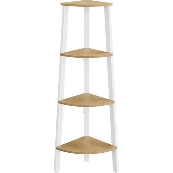 Étagère dangle design, 4 étages, chêne doré/blanc