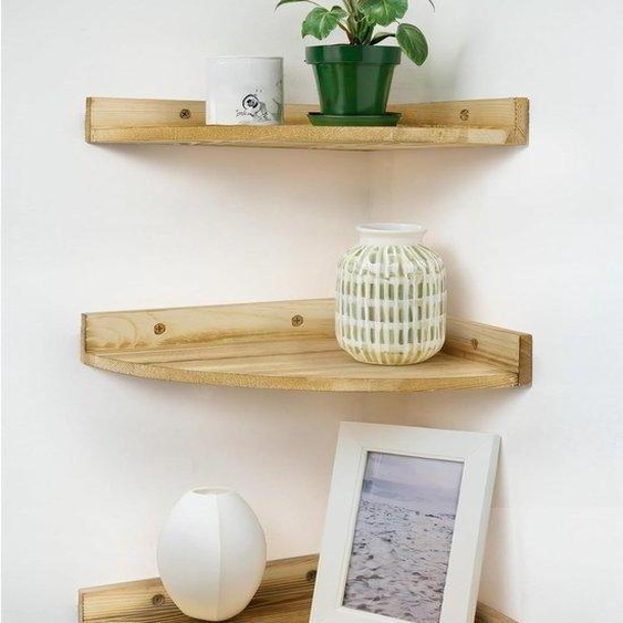 Étagère dangle en bois massif - gain de place - lot de 3 - bois de pin