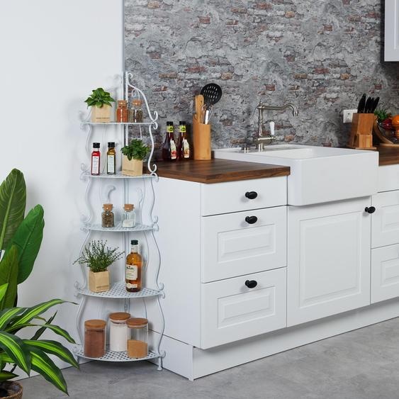 Étagère dangle en métal blanc avec 5 étagères