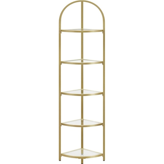 Étagère Dangle, Étagère Dangle À 5 Niveaux, Étagères En Verre, Style Moderne, Support De Plantes Avec Cadre En Acier Pour Le Salon, Sy