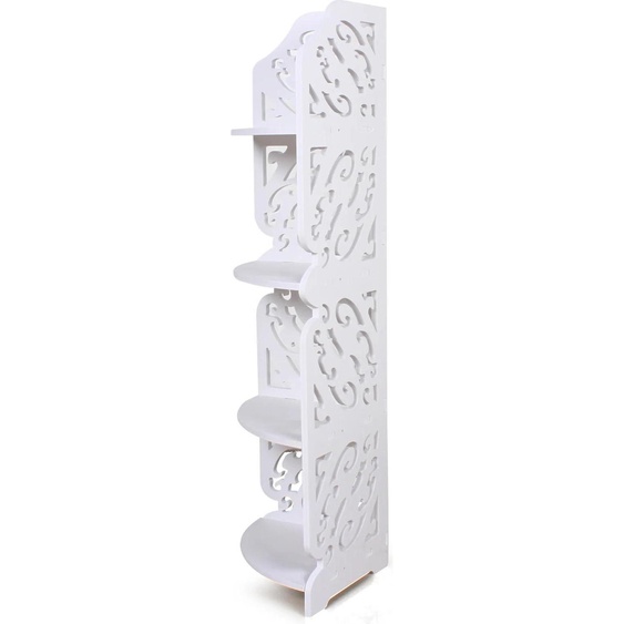 Étagère dangle - Étagère de rangement à 4 niveaux - PVC - Cadre en plastique - Pour petits objets - Blanc