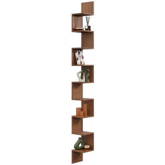 Étagère dangle MEGA noyer - étagère murale scandinave moderne, grande étagère suspendue pour le salon, le bureau et la chambre à coucher