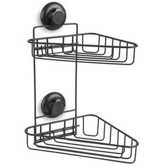Etagère dangle panier double métal anti rouille ventouse