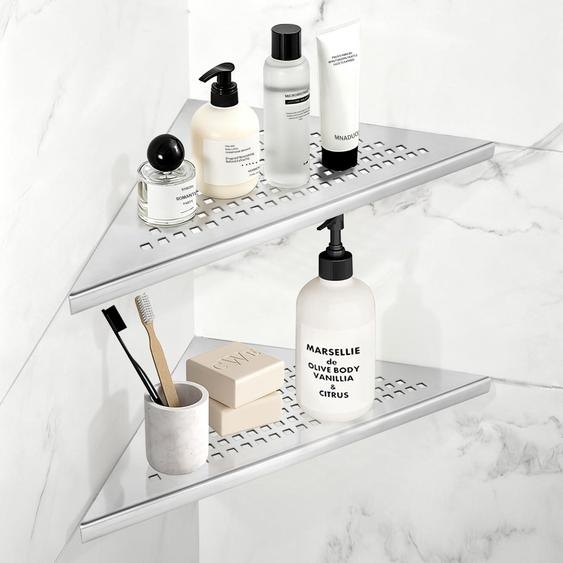 Étagère dangle pour douche, lot de 2, en acier inoxydable 304, finition brossée, 25,4 cm