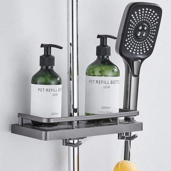 Étagère dangle pour douche ou cuisine, 50 cm de profondeur x 27 cm de largeur x 12 cm de hauteur, en acier inoxydable