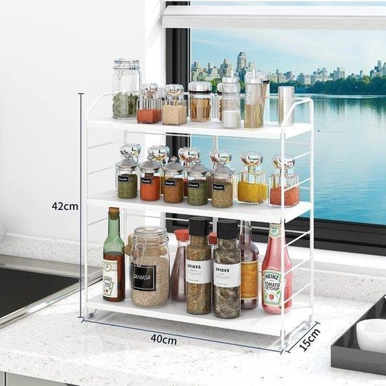 Étagère dangle pour épices, idéale pour la cuisine et la salle de bain - 3 niveaux, amovible