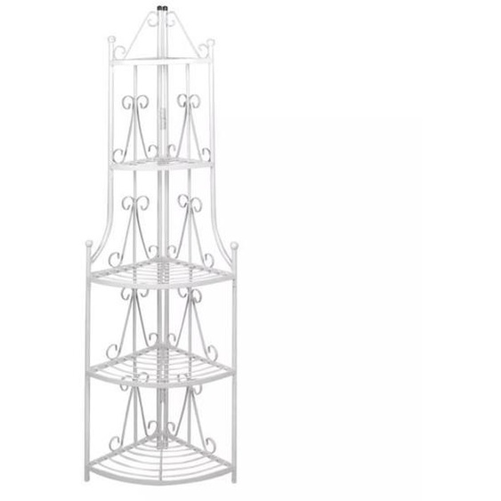 Étagère d’angle pour plantes en blanc