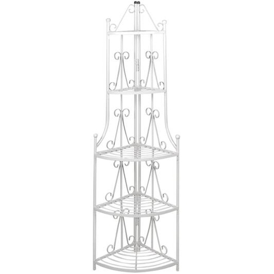 Étagère d’angle pour plantes en blanc