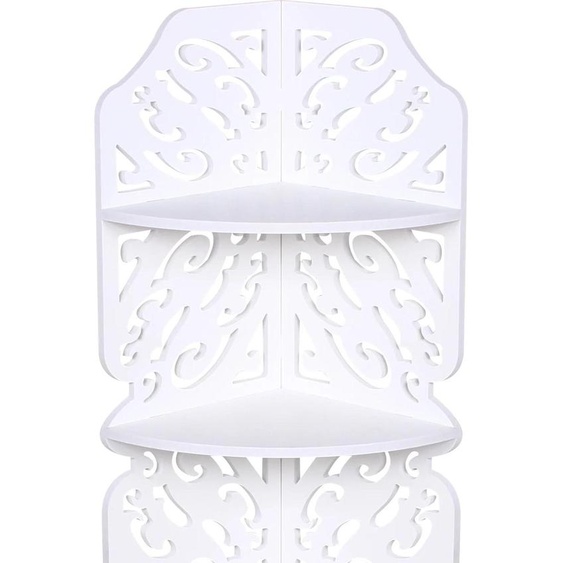 Étagère dangle pour salle de bain et douche - Étagère sur pied indépendante à 4 niveaux - Triangulaire - 19 × 19 × 80 cm - Plastique ABS - Pour salle de bain/douche