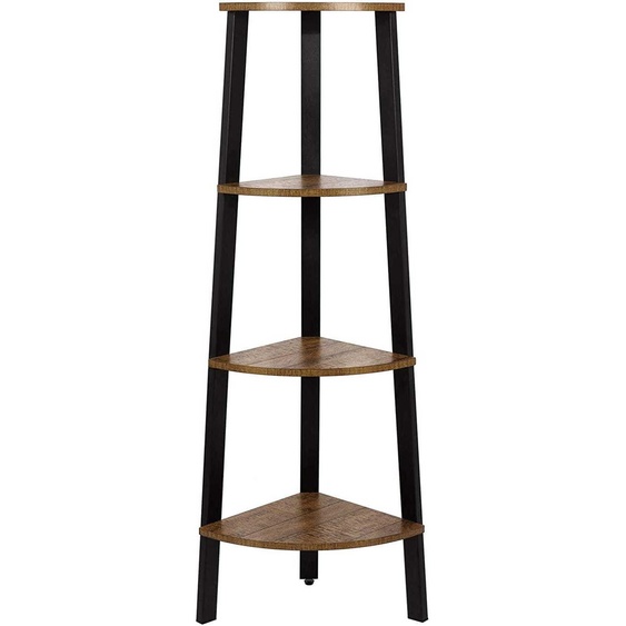 Étagère dangle rustique Marron Noir 45X34X125 Cm Métal Panneau de particules