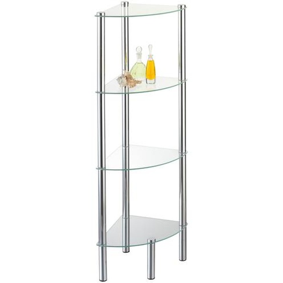 Étagère dangle sur pied Solanio 4 tablettes en verre