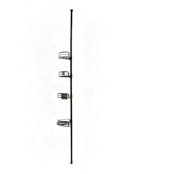 Étagère dangle télescopique - 4 niveaux - Hauteur réglable - Extensible - Métal - 85–316 cm - Noir