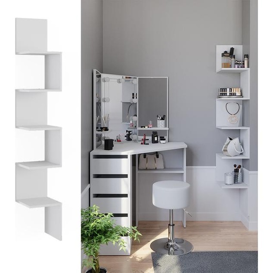 Étagère dangle Vicco Paolo Blanc 28x175.4cm avec 5 compartiments, Model 52094