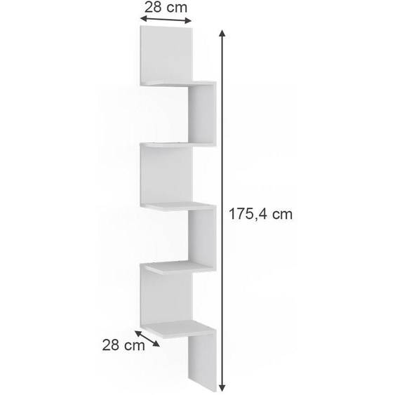 Étagère dangle Vicco Paolo Blanc 28x175.4cm avec 5 compartiments, Model 52094