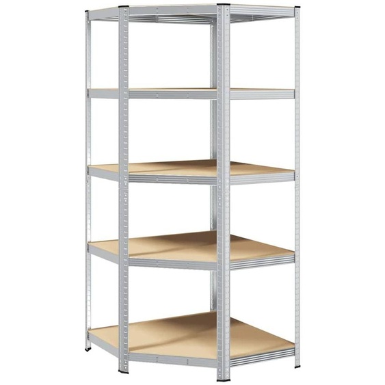 Étagère dangle vidaXL avec tablette, argent, 90 x 90 x 198 cm, aggloméré