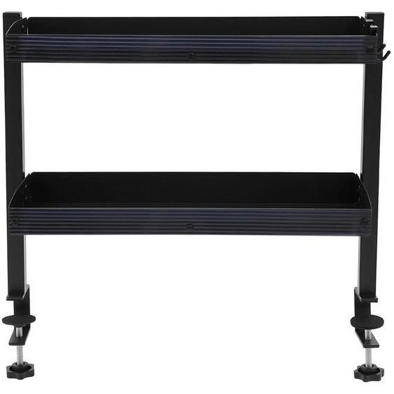 Étagère de bureau - Étagère de rangement à pince - 2 niveaux - Pour plateaux de table jusquà 43 mm - 10 kg par niveau - 44 × 39 × 15,3 cm - Noir