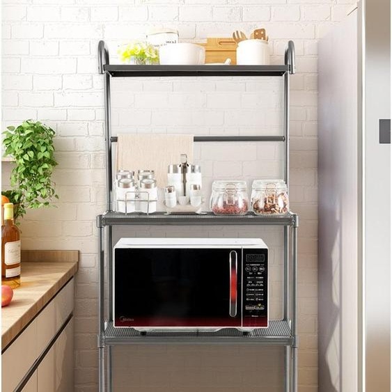 Étagère de cuisine 4 étagères support micro-ondes réglable étagère domestique étagère debout
