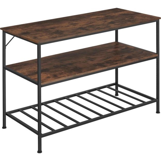 Étagère de cuisine Akeley - Bois foncé industriel, rustique