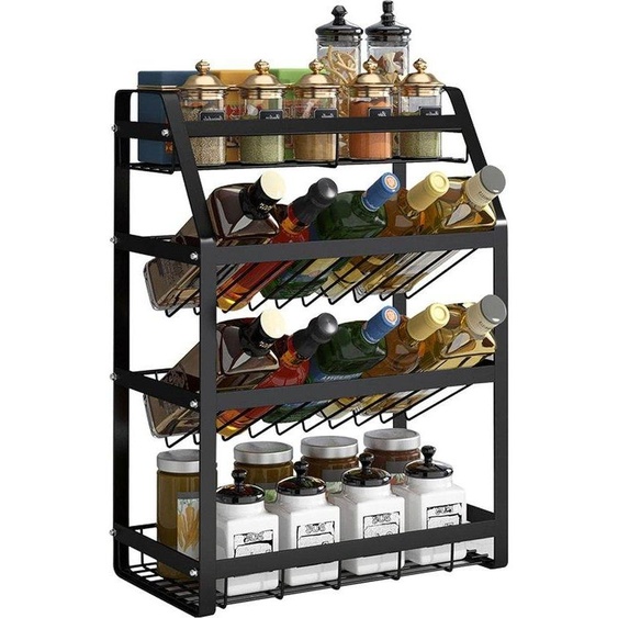 Étagère de cuisine en métal avec rangements