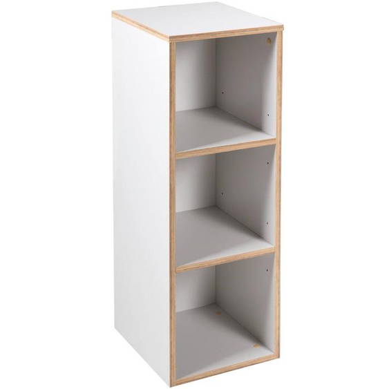 Étagère De Rangement 3 Cases Pour Chambre Enfant Caro Gris Clair / Chêne Doré