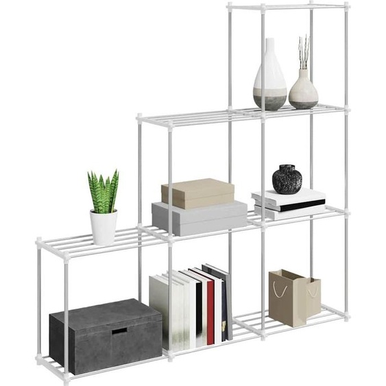 Étagère de rangement avec étagère blanche 43 x 27 x 90 cm Aluminium