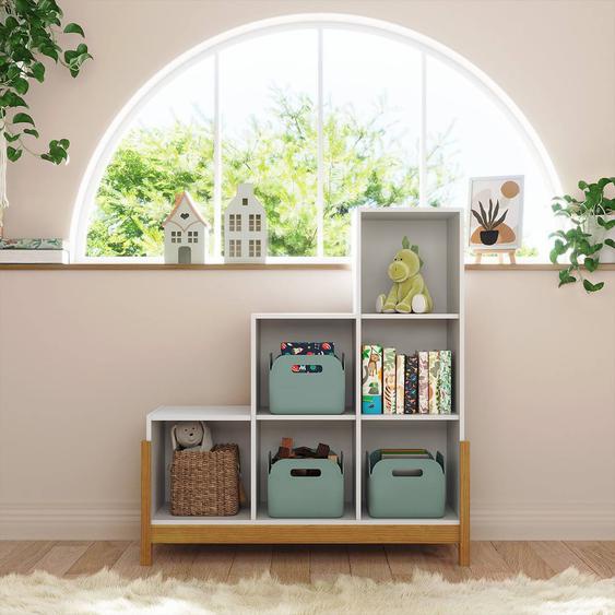 Étagère De Rangement Escalier Kenan Blanc Et Noisette Blanc Et Noisette