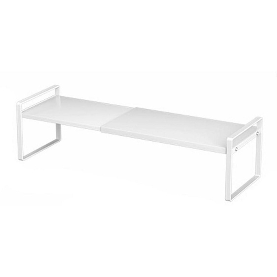 Étagère de rangement extensible, en métal, de couleur blanche, dimensions 35-65 x 22 x 17 cm