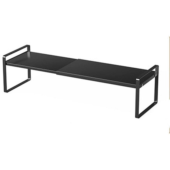 Étagère de rangement extensible, en métal, noire, dimensions 35-65 x 22 x 17 cm