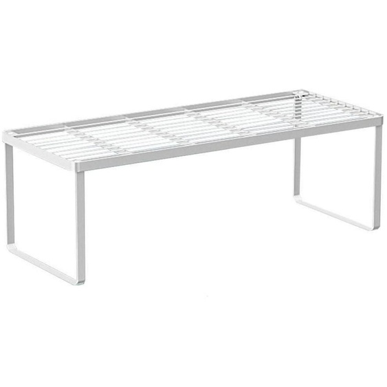 Étagère de rangement pour armoire de cuisine, empilable, en fil de fer, pour épices, organisateur robuste, gain de place, blanche, dimensions : 59 x 24 x 20,5 cm