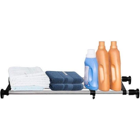 Étagère de rangement RVS réglable, couleur noire