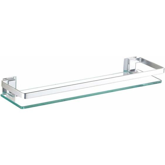 étagère De Salle De Bain En Verre Trempé, étagère Murale De Douche De 50 Cm, étagère Avant De Miroir Mural Rectangulaire Sans Perag