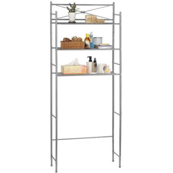 Etagère de salle de bain MARSA - Meuble de rangement - 3 tablettes - Métal gris foncé