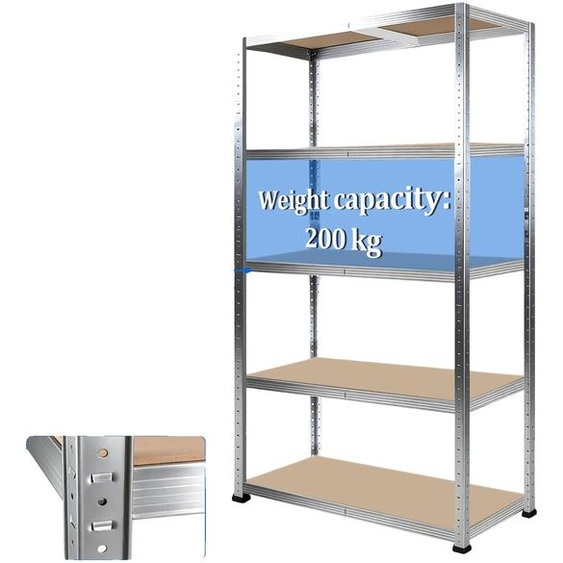 Étagère de stockage, conception pour charges lourdes, étagères réglables, 1,5 m, blanche, 70 x 30 cm