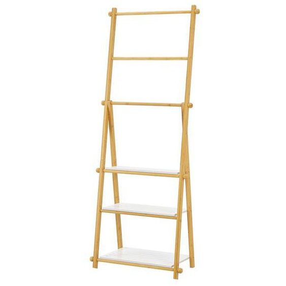 etagere echelle avec porte serviettes pour salle de bain 152 x 53 x 31 cm bambou