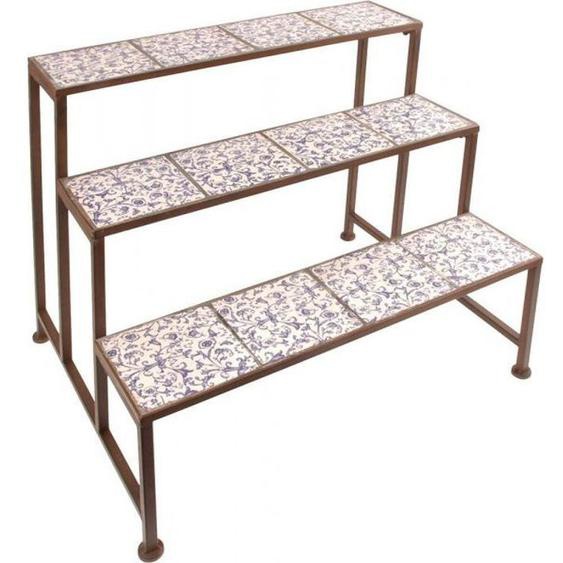 Etagère en céramique et fer forgé