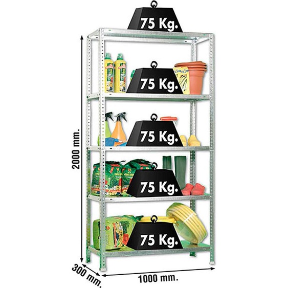 Étagère en métal galvanisé ADVANTAGE PLUS 5/300