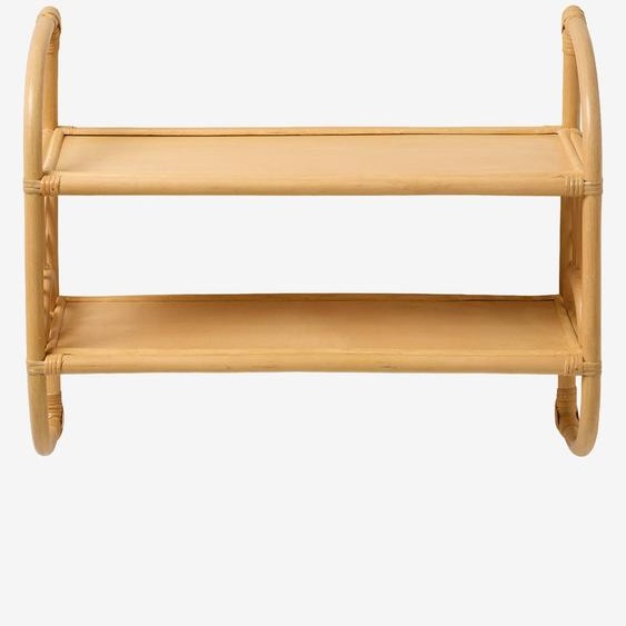 Étagère en rotin Soleil 2 niveaux bois