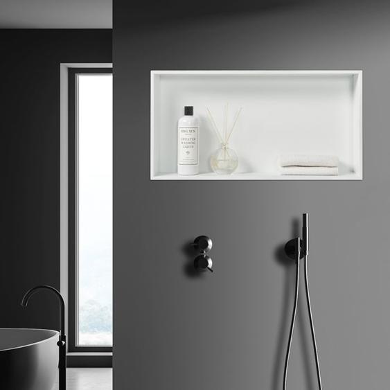 Étagère encastrée Kristinehamn acier inoxydable 62 x 32 x 10 cm blanc mat