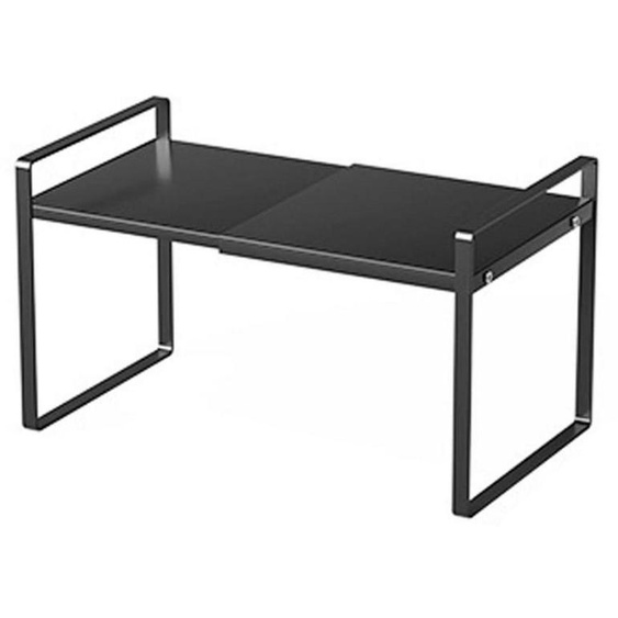 Étagère extensible pour armoire, organisateur en métal, noir, dimensions 25-45 x 27 x 25 cm