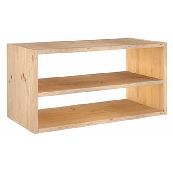 Étagère longue 2 creux pin massif H36.2 cm x l70.8 cm x P33 cm