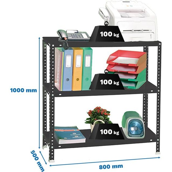 Étagère métallique COMFORT MINI 3/500 1000 ANTRACITE