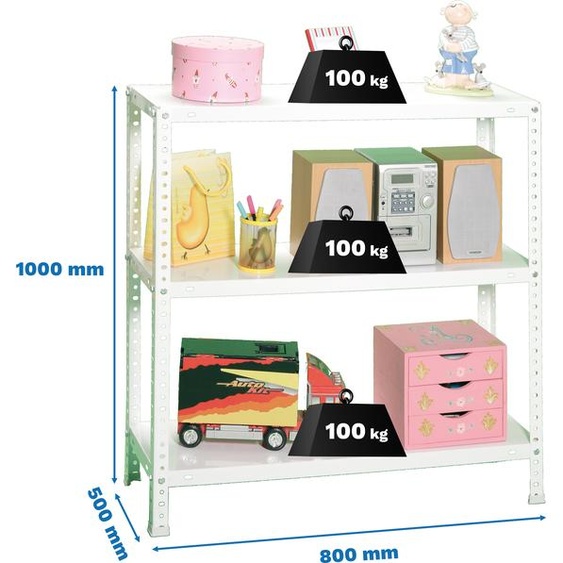 Étagère métallique COMFORT MINI 3/500 1000 BRANCO